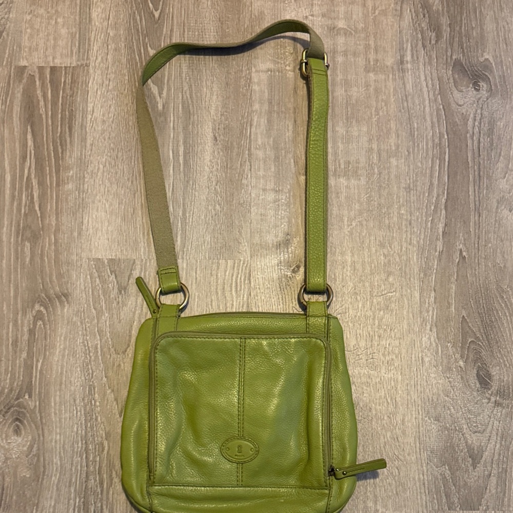 Fossil Olive Leather Crossbody Bag